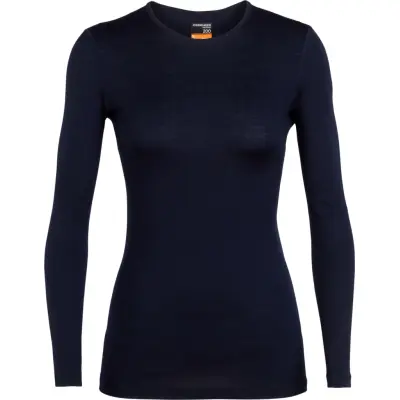 Icebreaker Women's 200 Oasis Long Sleeve Crewe Midnight Navy
