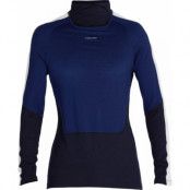 Icebreaker Women's 200 Sone Longsleeve High Nec Mid Navy/Royal Navy/Snow/Core Black