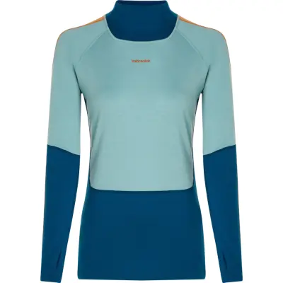 Icebreaker Women's Merino 200 Oasis+ Long Sleeve High Neck Atlantis/Hydro/Trail
