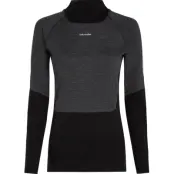 Icebreaker Women's Merino 200 Oasis+ Long Sleeve High Neck Black/Jet Hthr/Undyed