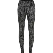 Icebreaker Women's Merino 260 Tech Vertex High Rise Leggings Delta Lines AOP Black/Snow