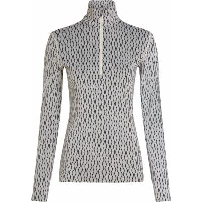 Icebreaker Women's Merino 260 Vertex Longsleeve Zip On-Piste Snow/black