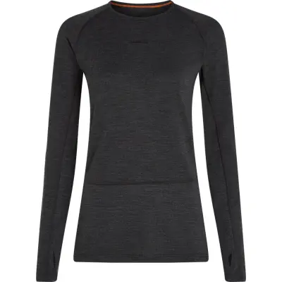 Icebreaker Women's Merino 260 ZoneKnit Long Sleeve Crewe Jet Hthr