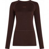 Icebreaker Women's Zoneknit 260 Longsleeve Crewe Bittersweet/Cedar Wood/Core Black