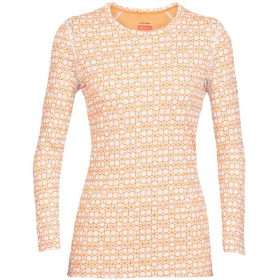 Icebreaker W's 250 Vertex LS Crewe Snow/Flash/J/Alpine Geo