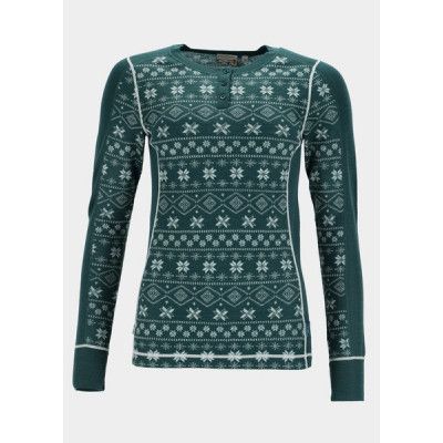 Idre Wool Ls Top W, Jade Green/Mint, 34,  Ullunderställ