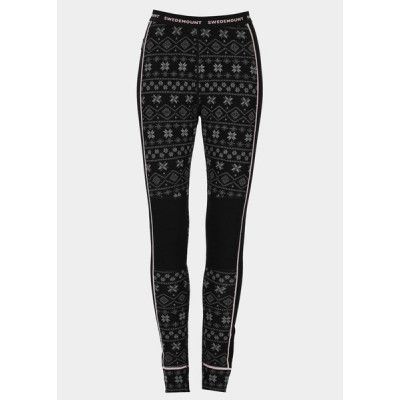 Idre Wool Pants W, Black/Dk Grey, 42,  Ullunderställ