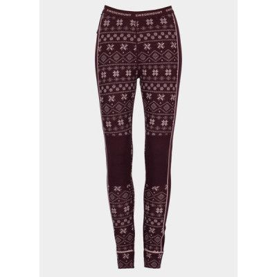 Idre Wool Pants W, Burgundy/Lt Pink, 46,  Ullunderställ