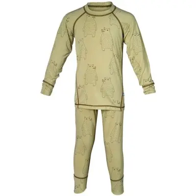 Isbjörn Polarbear Set Baselayer Kids Forest Dew