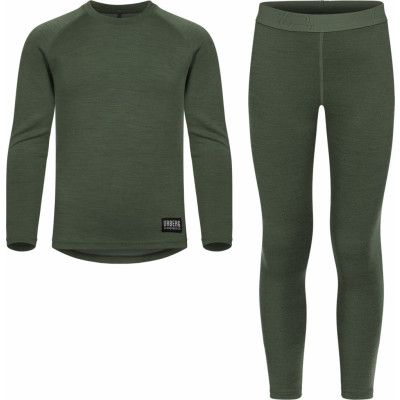 Urberg Juniors' Selje Merino-Bamboo Set Kombu Green