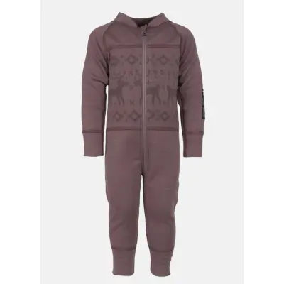 Kåbdalis Merino Overall, Dusty Mauve, 74-80,  Ullunderställ