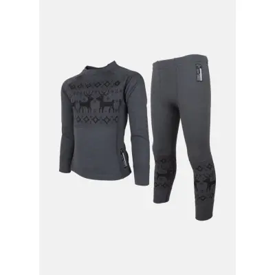 Kåbdalis Merino Set, Anthracite, 160,  Ullunderställ