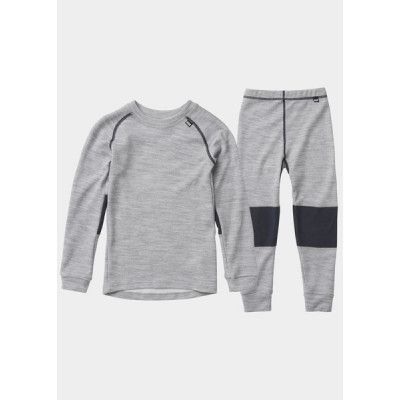 K Hh Lifa Merino Set, 952 Grey Melang, 2,  Ullunderställ