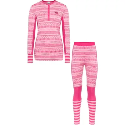 Kari Traa Women's Åkle Base Layer Set Bright Pink