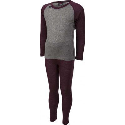 Ulvang Kids' Gausdal Ullsett  Fig/Grey Melange