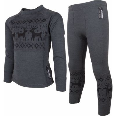Lindberg Kids' Kåbdalis Merino Set Anthracite