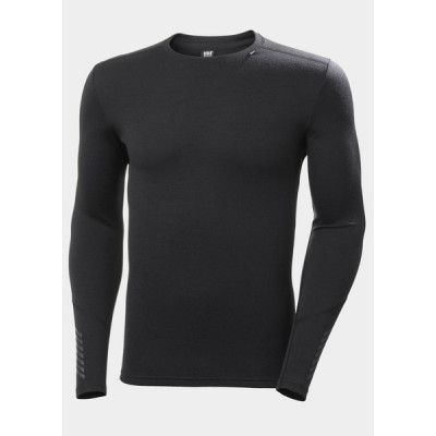 Lifa Merino Midweight Crew, 990 Black, L,  Ullunderställ