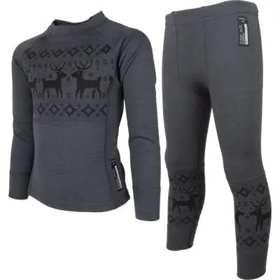 Lindberg Kids' Kåbdalis Merino Set Anthracite