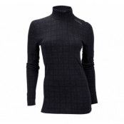 Maristua Turtle Neck W/Zip W, Black/Charcoal Melange, M, Ulvang