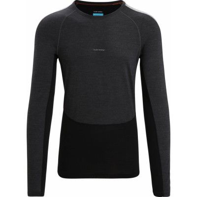 Icebreaker Men's 125 Zoneknit™ Long Sleeve Crewe Jet Heather/Black/Metro Heather