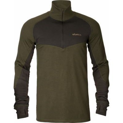 Härkila Men's Base Warm Baselayer Shirt Willow Green/Shadow Brown