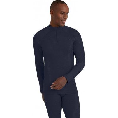 Falke Men's Long Sleeve Zip Wool-Tech Space Blue