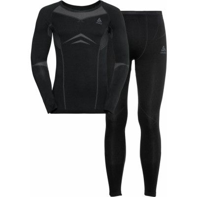 Odlo Men's Set Long Fundamentals Performance Warm Black/Graphite Grey
