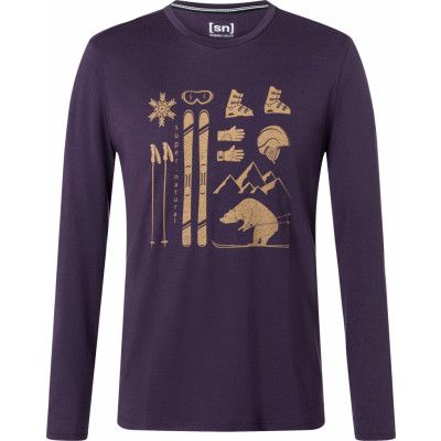 super.natural Men's Skiing Bear Long Sleeve Mysterioso/Cumin/Cumin