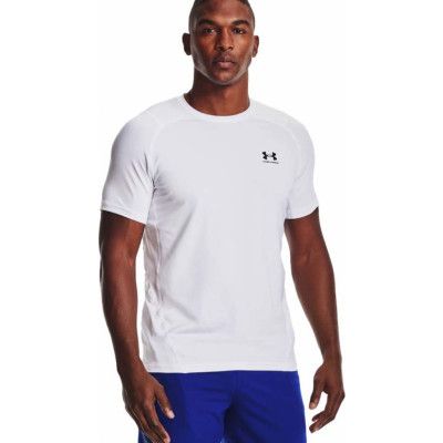 Under Armour Men's UA HG Armour Fitted Short Sleeve White