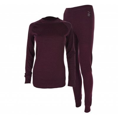 Merino Set Dam, Plum, 36,  Ullunderställ