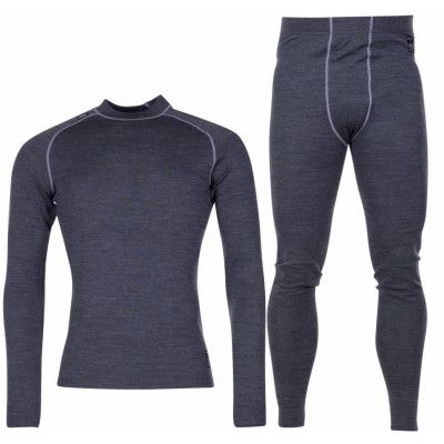 Merino Set Herr, Anthracite, L,  Ullunderställ