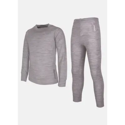 Merino Set Junior, Greymelange, 120,  Ullunderställ