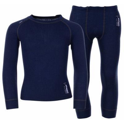 Merino Set Junior, Navy, 120,  Ullunderställ