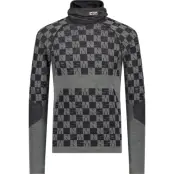 Mons Royale Men's Ascender Merino Seamless Hooded Long Sleeve Dried Sage/Black