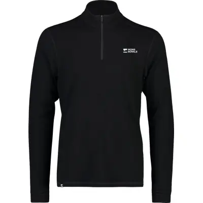 Mons Royale Men's Cascade Merino Base Layer 1/4 Zip Long Sleeve Black