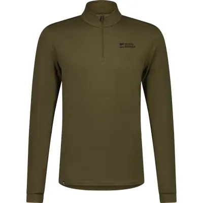 Mons Royale Men's Cascade Merino Base Layer 1/4 Zip Long Sleeve Dark Olive