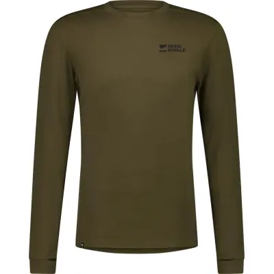 Mons Royale Men's Cascade Merino Base Layer Long Sleeve Dark Olive