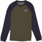 Mons Royale Men's Icon Merino Raglan Long Sleeve Dark Olive/9 Iron