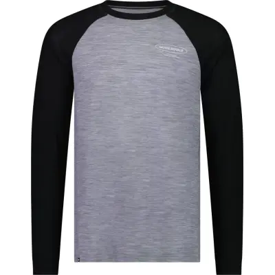 Mons Royale Men's Icon Merino Raglan Long Sleeve Grey Heather/Black