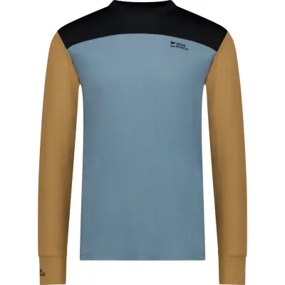 Mons Royale Men's Yotei Merino Long Sleeve Goblin Blue/Toffee/Black