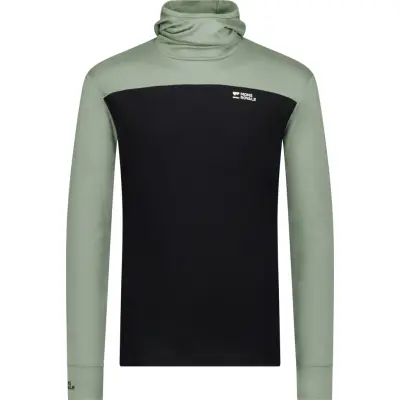 Mons Royale Men's Yotei Merino Powder Hood Long Sleeve Willow/Black