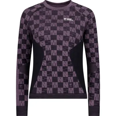 Mons Royale Women's Ascender Merino Seamless Long Sleeve Mauve/Black