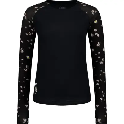 Mons Royale Women's Bella Tech Long Sleeve Black Daisy