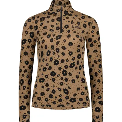 Mons Royale Women's Cascade Merino Base Layer 1/4 Zip Long Sleeve Aoraki Lily Toffee
