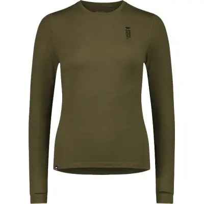 Mons Royale Women's Cascade Merino Base Layer Long Sleeve Dark Olive