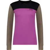 Mons Royale Women's Yotei Merino Long Sleeve Purple Bolt/Walnut/Black