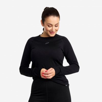 Mount Merino Long Sleeve Top - Dam - Black, Storlek:M - Underställ