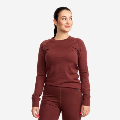 Mount Merino Long Sleeve Top - Dam - Earth, Storlek:L - Underställ