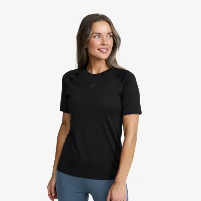 Mount Merino Short-sleeved Top - Dam - Black, Storlek:S - Underställ