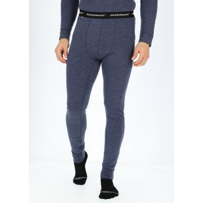 Nepal Wool Terry Merino Pants, Navy Melange, S,  Ullunderställ